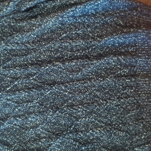 Banana Republic Mens Yak Hair Blend Cable Knit Sweater Blue Shawl Collar Sz M - Picture 3 of 8